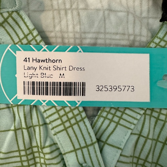 41 HAWTHORN Lany Knit Shirt Dress - Color Light Blue/Green - Size M - Picture 7 of 7